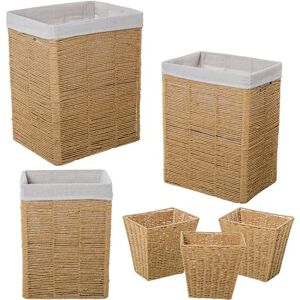 AlexandreHouse SET 6 CESTOS CUERDA DE PAPEL C/TELA 70%+30% ALGODÓN/POLIÉSTE_44X35X55+40X30X51+35X25X47+29 AlexandreHouse SET 6 CESTOS CUERDA DE PAPEL C/TELA 70%+30% ALGODÓN/POLIÉSTE_44X35X55+40X30X51+35X25X47+29