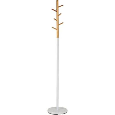 HAKU Perchero de pie natural, blanco, Madera maciza, Metal Perchero Medidas: Al 175 cm x Ø 30 cm, Estilo: Clásico HAKU Perchero de pie natural, blanco, Madera maciza, Metal Perchero Medidas: Al 175 cm x Ø 30 cm, Estilo: Clásico