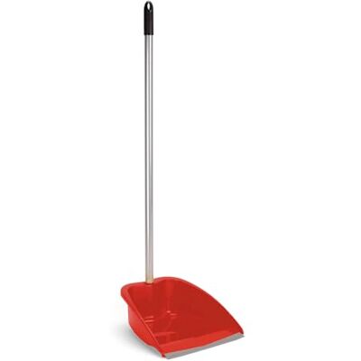 Maya Recogedor de Basura MAX en PP con Labio de Goma y Palo Metálico para Limpieza del Hogar 26x25x80 cm Resistente y Estable con Sistema Antivuelco (Rojo) Maya Recogedor de Basura MAX en PP con Labio de Goma y Palo Metálico para Limpieza del Hogar 26x25x80 cm Resistente y Estable con Sistema Antivuelco (Rojo)