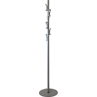 OFITURIA ® Perchero de Pie Colgador de Ropa Metálico Color Plata con 6 Colgadores de Abs Plata OFITURIA ® Perchero de Pie Colgador de Ropa Metálico Color Plata con 6 Colgadores de Abs Plata