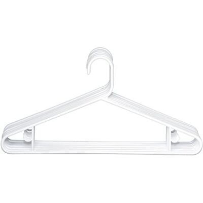 Clorox Perchas de plástico Blanco para Ropa, Paquete de 10 Unidades, Ideales para Uso Diario estándar, Dos Ganchos para Accesorios, Juego económico Clorox Perchas de plástico Blanco para Ropa, Paquete de 10 Unidades, Ideales para Uso Diario estándar, Dos Ganchos para Accesorios, Juego económico