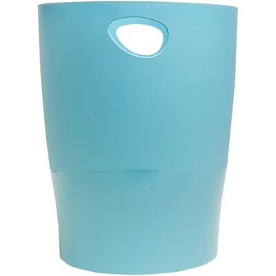 Exacompta Ref. ECOBIN Pop N'Co Cesta de papel con asas de gran capacidad, 15 litros, tamaño 26,3 x 26,3 x 33,5 cm, para oficina o hogar, color cian Exacompta Ref. ECOBIN Pop N'Co Cesta de papel con asas de gran capacidad, 15 litros, tamaño 26,3 x 26,3 x 33,5 cm, para oficina o hogar, color cian