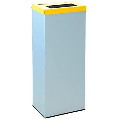 OFITURIA ® Papelera para Reciclaje Metálica Capacidad 76 litros Color Plata Contenedor con Tapa Abatible para Residuos OFITURIA ® Papelera para Reciclaje Metálica Capacidad 76 litros Color Plata Contenedor con Tapa Abatible para Residuos