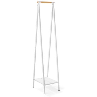 Brabantia Perchero Linn, Compacto Perchero de pie Almacenaje de ropa Para colgar, airear o secar ropa Robusta estructura de acero y varilla de bambú 47,6 cm x 34 cm x 170 cm Blanco Brabantia Perchero Linn, Compacto Perchero de pie Almacenaje de ropa Para colgar, airear o secar ropa Robusta estructura de acero y varilla de bambú 47,6 cm x 34 cm x 170 cm Blanco