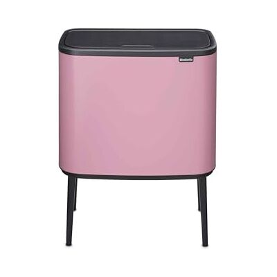 Brabantia Bo Cubo de Basura Cocina 23+11L, Papelera Cocina Doble Compartimento, Cubo Basura Reciclaje con Patas Ajustables, Lilac Pink Brabantia Bo Cubo de Basura Cocina 23+11L, Papelera Cocina Doble Compartimento, Cubo Basura Reciclaje con Patas Ajustables, Lilac Pink