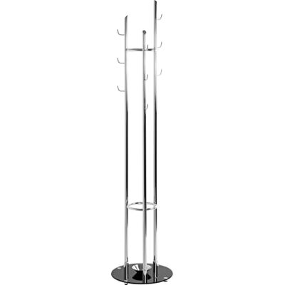 HAKU Perchero de pie cromo, negro, Metal, Vidrio de seguridad de 10 mm Perchero para chaquetas Medidas: Al 183 cm x Ø 40 cm, Estilo: Moderno HAKU Perchero de pie cromo, negro, Metal, Vidrio de seguridad de 10 mm Perchero para chaquetas Medidas: Al 183 cm x Ø 40 cm, Estilo: Moderno