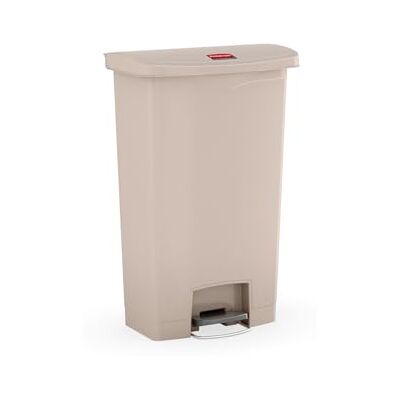 Rubbermaid Commercial Products Slim Jim Contenedor con pedal frontal, capacidad de 68 l, beige Rubbermaid Commercial Products Slim Jim Contenedor con pedal frontal, capacidad de 68 l, beige