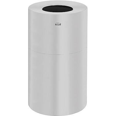 Rubbermaid Commercial Products Papelera de 2 piezas, apertura superior, capacidad de 132 l, aluminio Rubbermaid Commercial Products Papelera de 2 piezas, apertura superior, capacidad de 132 l, aluminio