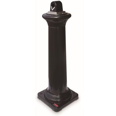 Rubbermaid Commercial Products Tuscan Cubo de basura de colillas, color negro Rubbermaid Commercial Products Tuscan Cubo de basura de colillas, color negro