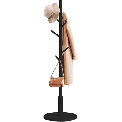 edihome , Perchero de Pie, de Madera, Ajustable, con 8 Ganchos, 172 x 38 x 38 cm, Colgador Ropa, para Entrada, Pasillo, Dormitorio o Recibidor (Negro) edihome , Perchero de Pie, de Madera, Ajustable, con 8 Ganchos, 172 x 38 x 38 cm, Colgador Ropa, para Entrada, Pasillo, Dormitorio o Recibidor (Negro)