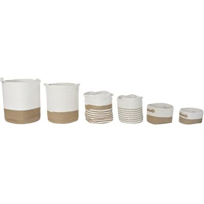 ZOMTOON CESTA SET 6 ALGODON YUTE 45X45X54 BLANCO ZOMTOON CESTA SET 6 ALGODON YUTE 45X45X54 BLANCO