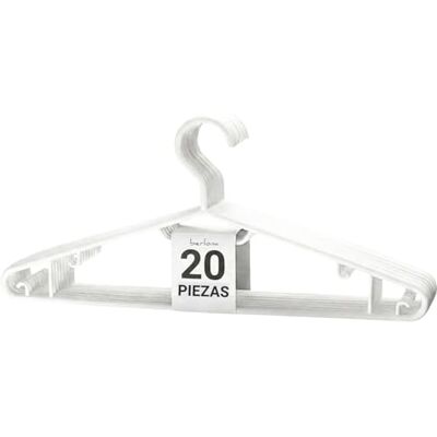Berlona Perchas 20 Piezas Blanco Perchas de Plástico con Ganchos Laterales Diseño Clásico, Ligeras y Multifuncionales para Abrigos, Vestidos, Camisas, Suéteres, Corbatas y Pantalones Berlona Perchas 20 Piezas Blanco Perchas de Plástico con Ganchos Laterales Diseño Clásico, Ligeras y Multifuncionales para Abrigos, Vestidos, Camisas, Suéteres, Corbatas y Pantalones