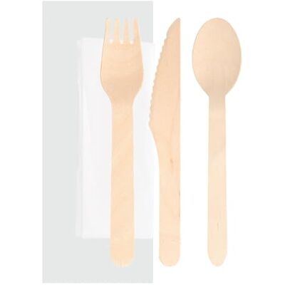 Garcia de Pou García de Pou 100 Unidades Bolsita Cubiertos y Servilleta, 16 cm, Natural Garcia de Pou García de Pou 100 Unidades Bolsita Cubiertos y Servilleta, 16 cm, Natural