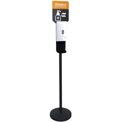 APS Soporte desinfectante/dispensador de desinfectante de metal, negro, 32 cm de diámetro, 163 cm de altura APS Soporte desinfectante/dispensador de desinfectante de metal, negro, 32 cm de diámetro, 163 cm de altura