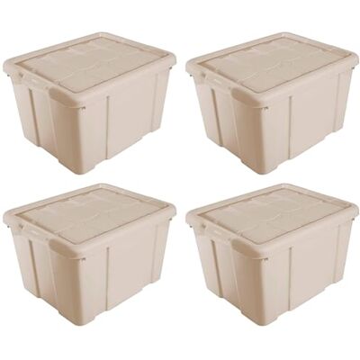 AC Pk de 4 Cajas de Almenamiento Fabricado en plástico Contenedor para almenar Libros, Ropa, Mantas N.º 2 (Beige) 25,6 x 42,2 x 35 cm 25 Litros AC Pk de 4 Cajas de Almenamiento Fabricado en plástico Contenedor para almenar Libros, Ropa, Mantas N.º 2 (Beige) 25,6 x 42,2 x 35 cm 25 Litros