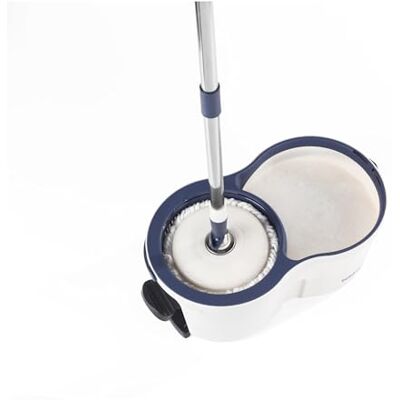 Beldray Deep Clean Mopa giratoria y cubo – 2 cabezales de fregona de microfibra súper absorbentes, cubo de 5.4 L alimentado por pedal, protector contra salpicaduras para evitar pulverizaciones, giro Beldray Deep Clean Mopa giratoria y cubo – 2 cabezales de fregona de microfibra súper absorbentes, cubo de 5.4 L alimentado por pedal, protector contra salpicaduras para evitar pulverizaciones, giro