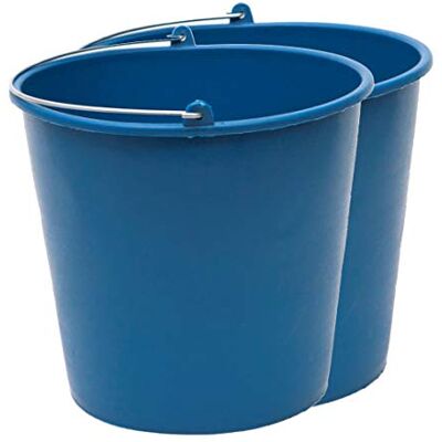 PAMEX Pack de 2 Cubos engomados de plástico Reciclado (Azul) (12 litros) PAMEX Pack de 2 Cubos engomados de plástico Reciclado (Azul) (12 litros)