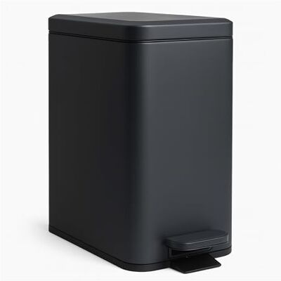 Relaxdays Cubo de Basura de 10L, Cierre Suave, Pedal, Interior, 36x16x30cm, Gris Oscuro Mate Relaxdays Cubo de Basura de 10L, Cierre Suave, Pedal, Interior, 36x16x30cm, Gris Oscuro Mate