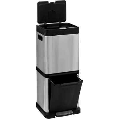 Avilia Contenedor para residuos con pedal – Cubo de basura de acero – Cubo para reufitos de exterior – Cubo de basura para cocina – Doble contenedor 20 + 14 litros – Cromado Avilia Contenedor para residuos con pedal – Cubo de basura de acero – Cubo para reufitos de exterior – Cubo de basura para cocina – Doble contenedor 20 + 14 litros – Cromado
