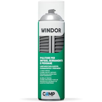 CAMP Windor Spray – Limpiador Revivificador Protector, Limpia Persianas, Ventanas, Marcos y Carpintería de PVC – Para Pulir y Revitalizar Superficies- no Deja Residuos, Made in Italy, 500 ml CAMP Windor Spray – Limpiador Revivificador Protector, Limpia Persianas, Ventanas, Marcos y Carpintería de PVC – Para Pulir y Revitalizar Superficies- no Deja Residuos, Made in Italy, 500 ml