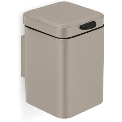 Relaxdays Cubo de Basura Baño 3 litros, Papelera Aseo Cierre Suave, Bote Cuadrado Acero y Plástico, 24x16x22 cm, Beige Relaxdays Cubo de Basura Baño 3 litros, Papelera Aseo Cierre Suave, Bote Cuadrado Acero y Plástico, 24x16x22 cm, Beige