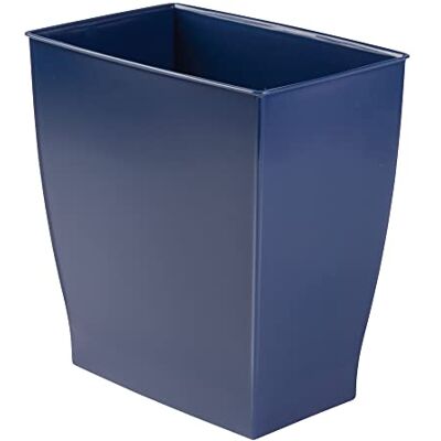 iDesign Cubo de basura rectangular azul marino - para baño, dormitorio, oficina iDesign Cubo de basura rectangular azul marino - para baño, dormitorio, oficina