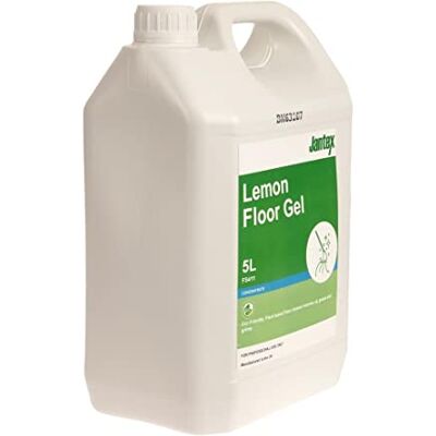 JANTEX FS411 Limpiador de suelos en gel aroma limón concentrado, 5 L, elimina grasa y el aceite, fórmula de baja espuma JANTEX FS411 Limpiador de suelos en gel aroma limón concentrado, 5 L, elimina grasa y el aceite, fórmula de baja espuma