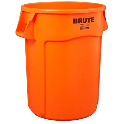 Rubbermaid Commercial Products Recipiente redondo con ventilación (121 L, color naranja) Rubbermaid Commercial Products Recipiente redondo con ventilación (121 L, color naranja)