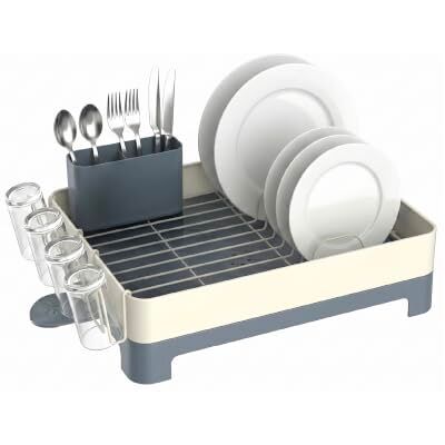 Amig Escurreplatos Siba 49,5 x 32 x 16,6 cm Acero y Polipropileno Color Blanco y Gris Escurridor con Bandeja para Goteo y Soporte para Cubiertos Capacidad 10 Platos y 4 Vasos Amig Escurreplatos Siba 49,5 x 32 x 16,6 cm Acero y Polipropileno Color Blanco y Gris Escurridor con Bandeja para Goteo y Soporte para Cubiertos Capacidad 10 Platos y 4 Vasos