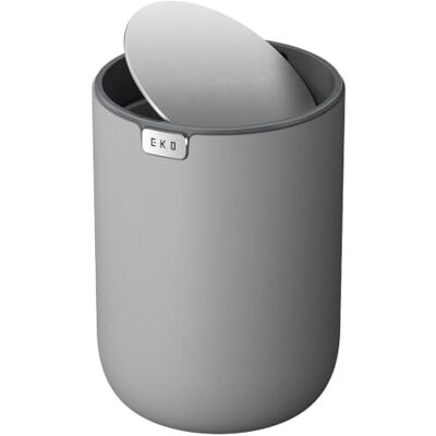 EKO Fandy Cubo de Basura de Escritorio 2,2 L con Tapa Abatible Gris EKO Fandy Cubo de Basura de Escritorio 2,2 L con Tapa Abatible Gris