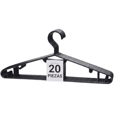 Berlona Perchas 20 Piezas Negro Perchas de Plástico con Ganchos Laterales Diseño Clásico, Ligeras y Multifuncionales para Abrigos, Vestidos, Camisas, Suéteres, Corbatas y Pantalones Berlona Perchas 20 Piezas Negro Perchas de Plástico con Ganchos Laterales Diseño Clásico, Ligeras y Multifuncionales para Abrigos, Vestidos, Camisas, Suéteres, Corbatas y Pantalones