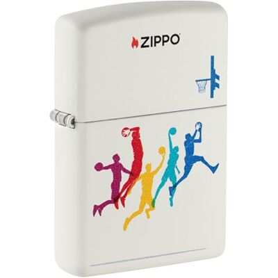 Zippo Encendedor a Prueba de Viento Basketball, White Matte, Color Image Recargable Reutilizable Diseño a Prueba de Viento Caja Regalo Fabricado en Estados Unidos Zippo Encendedor a Prueba de Viento Basketball, White Matte, Color Image Recargable Reutilizable Diseño a Prueba de Viento Caja Regalo Fabricado en Estados Unidos