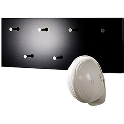 HAKU Perchero de pared negro cromo MDF metal riel de ganchos con 7 ganchos Medidas: An 80 cm x Al 30 cm x Pr 6 cm Estilo: Modern HAKU Perchero de pared negro cromo MDF metal riel de ganchos con 7 ganchos Medidas: An 80 cm x Al 30 cm x Pr 6 cm Estilo: Modern