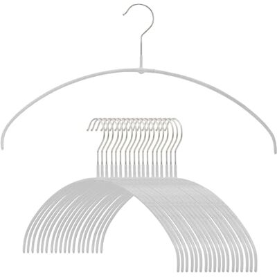 MAWA Perchas estrechas y pequeñas de acero con revestimiento antideslizante, para camisas, vestidos, camisolas, camisetas, ahorro de espacio, gancho giratorio de 360 grados, 20 unidades (paquete de 1) MAWA Perchas estrechas y pequeñas de acero con revestimiento antideslizante, para camisas, vestidos, camisolas, camisetas, ahorro de espacio, gancho giratorio de 360 grados, 20 unidades (paquete de 1)