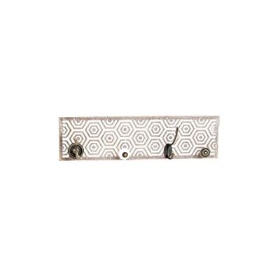 DRW Perchero de Pared de Madera Estilo Scandi con 4 Ganchos 45x7x2 cm DRW Perchero de Pared de Madera Estilo Scandi con 4 Ganchos 45x7x2 cm