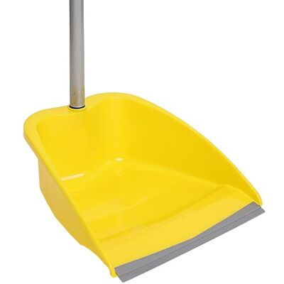 Maya Recogedor de Basura MAX en PP con Labio de Goma y Palo Metálico para Limpieza del Hogar 26x25x80 cm Resistente y Estable con Sistema Antivuelco (Amarillo) Maya Recogedor de Basura MAX en PP con Labio de Goma y Palo Metálico para Limpieza del Hogar 26x25x80 cm Resistente y Estable con Sistema Antivuelco (Amarillo)