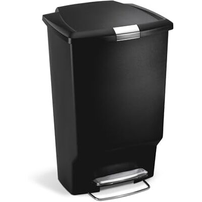 simplehuman cubo rectangular con pedal, plástico negro, 45 L simplehuman cubo rectangular con pedal, plástico negro, 45 L