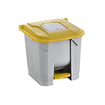 Maya Cubo de basura con pedal y cubo interior especial para reciclaje, capacidad de 30 litros, color amarillo Maya Cubo de basura con pedal y cubo interior especial para reciclaje, capacidad de 30 litros, color amarillo