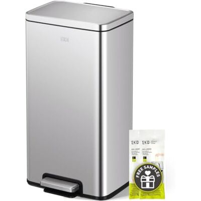 EKO Madison Cubo de Basura Cocina 30L con Pedal y Cierre Suave Papelera de Acero Inoxidable Antihuella Diseño Compacto y Robusto Incluye Bolsas Ideal para Cocinas Modernas EKO Madison Cubo de Basura Cocina 30L con Pedal y Cierre Suave Papelera de Acero Inoxidable Antihuella Diseño Compacto y Robusto Incluye Bolsas Ideal para Cocinas Modernas