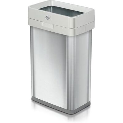 Clorox Cubo de basura de 13 galones, cubo de basura delgado de 50 litros para espacios comerciales, cocina, oficina, cuerpo rectangular estrecho de acero inoxidable con protección de borde con Clorox Cubo de basura de 13 galones, cubo de basura delgado de 50 litros para espacios comerciales, cocina, oficina, cuerpo rectangular estrecho de acero inoxidable con protección de borde con