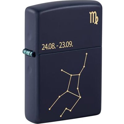 Zippo Sturmfeuerzeug Zodiac Virgo, Navy Matte, Laser Engrave Nachfüllbar Wiederverwendbar Windfestes Design Geschenkbox Made in USA Zippo Sturmfeuerzeug Zodiac Virgo, Navy Matte, Laser Engrave Nachfüllbar Wiederverwendbar Windfestes Design Geschenkbox Made in USA