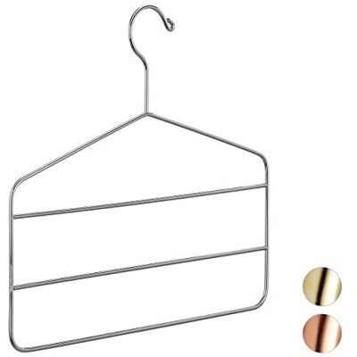 Relaxdays Percha Múltiple para Pantalones, Metal, Plateado, 33 x 36,5 x 0,4 cm Relaxdays Percha Múltiple para Pantalones, Metal, Plateado, 33 x 36,5 x 0,4 cm