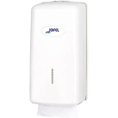 Jofel Dispensador de Papel Higienico, 400 Toallitas Zig-Zag Tipo Z, V y W, Máxima Higiene Sólo se Toca la Toallia a Usar, Ahorro de Papel, Carcasa ABS Resistente, Valor AH7700, Blanco Jofel Dispensador de Papel Higienico, 400 Toallitas Zig-Zag Tipo Z, V y W, Máxima Higiene Sólo se Toca la Toallia a Usar, Ahorro de Papel, Carcasa ABS Resistente, Valor AH7700, Blanco
