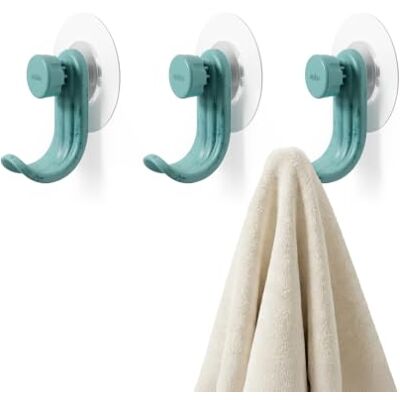 Umbra Nami Ganchos Adhesivos Pared, Sin Taladro, Juego de 3, Azul Océano Estructura antioxidante, soporta hasta 0,9 kg, no daña los azulejos, almacenamiento de accesorios de baño, plástico Umbra Nami Ganchos Adhesivos Pared, Sin Taladro, Juego de 3, Azul Océano Estructura antioxidante, soporta hasta 0,9 kg, no daña los azulejos, almacenamiento de accesorios de baño, plástico