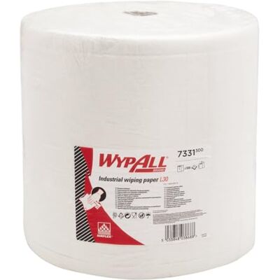 Wypall Rollo Jumbo de paños de celulosa para la industria L30, extraancho y largo, 3 capas, Blanco, 1 rollo x 1000 hojas Wypall Rollo Jumbo de paños de celulosa para la industria L30, extraancho y largo, 3 capas, Blanco, 1 rollo x 1000 hojas