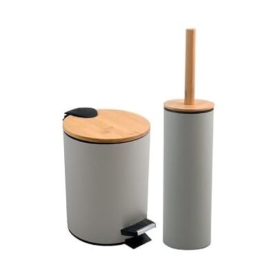 Spirella Papelera con Pedal 3L y escobilla Adonis Taupe Set Spirella Papelera con Pedal 3L y escobilla Adonis Taupe Set