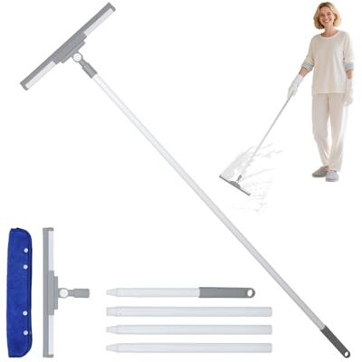 Romon Limpia Cristales, Limpiacristales Rasqueta Limpiador de Ventanas con Mango Telescopico 136cm con Escobilla de Silicona y Paños de Microfibra, Kit Window Cleaner para Ducha Espejo Puerta Coche Romon Limpia Cristales, Limpiacristales Rasqueta Limpiador de Ventanas con Mango Telescopico 136cm con Escobilla de Silicona y Paños de Microfibra, Kit Window Cleaner para Ducha Espejo Puerta Coche