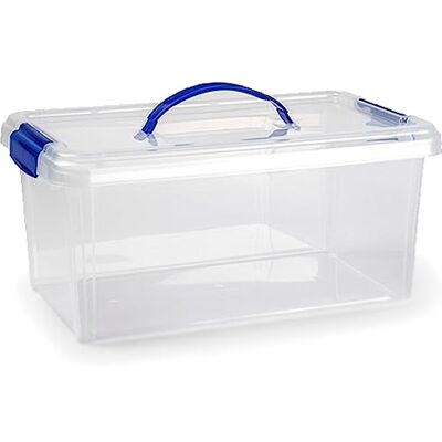 AC Caja de Almenamiento con Asa Fabricado en plástico Contenedor para almenar Libros, Ropa, Mantas N.º 24-17,5 x 38,5 x 23 cm 10 litros AC Caja de Almenamiento con Asa Fabricado en plástico Contenedor para almenar Libros, Ropa, Mantas N.º 24-17,5 x 38,5 x 23 cm 10 litros