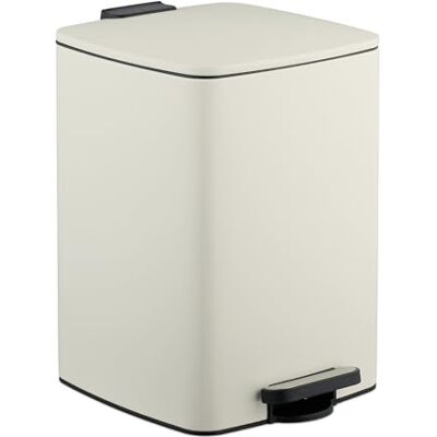 Relaxdays Cubo de Basura Cocina, 20 litros, Papelera Interior Extraíble, con Pedal y Bolsas, Basurero, Hierro, Beige Relaxdays Cubo de Basura Cocina, 20 litros, Papelera Interior Extraíble, con Pedal y Bolsas, Basurero, Hierro, Beige
