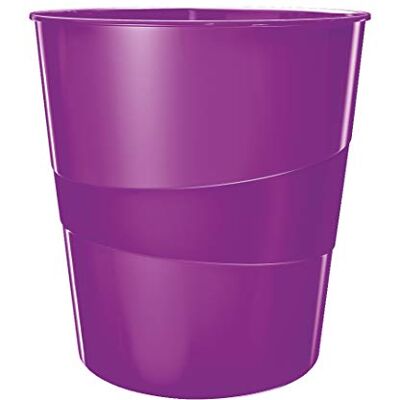 Leitz WOW 52781062 Papelera (6 unidades, 15 L), color morado Leitz WOW 52781062 Papelera (6 unidades, 15 L), color morado